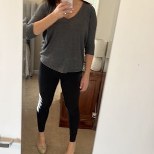 Smoky blue waffle top 3/4 sleeve